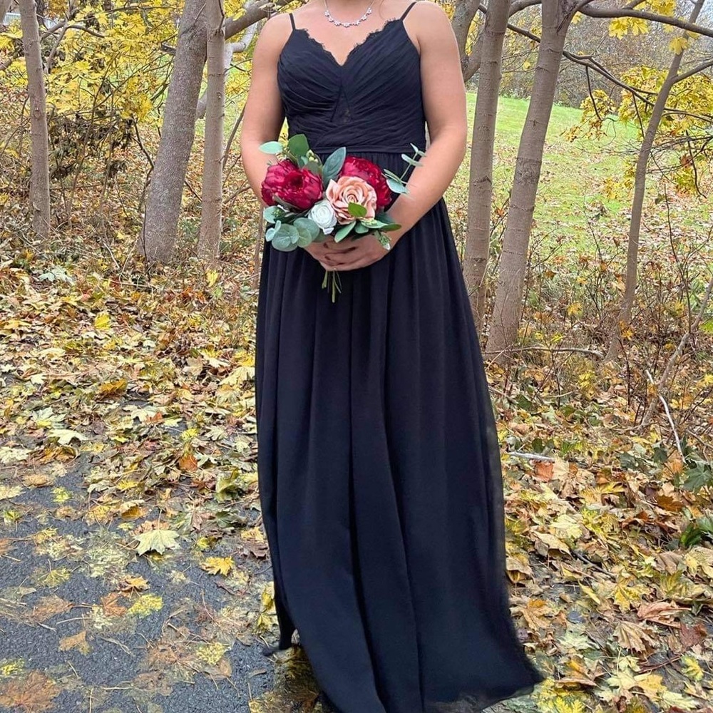 Azazie Priam Black bridesmaid dress